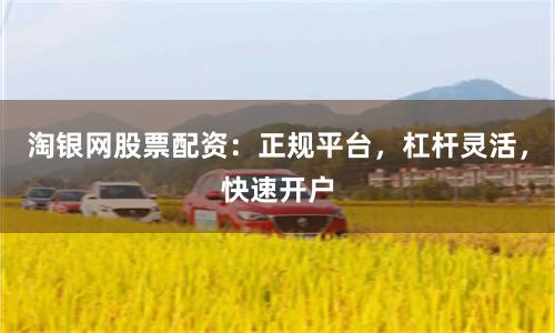 淘银网股票配资:正规平台,杠杆灵活,快速开户